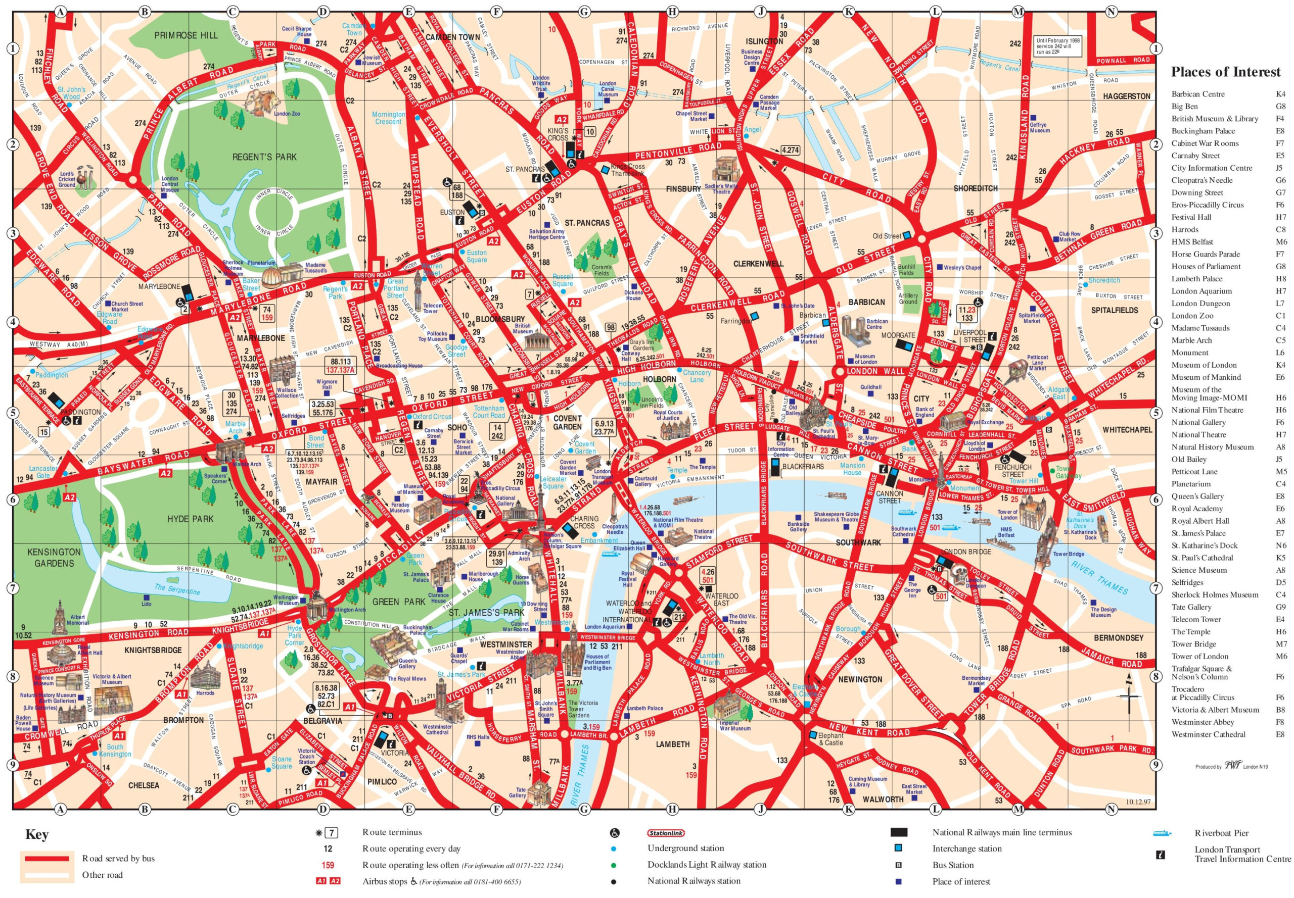 London Tourist Map - Ontheworldmap with Large Printable Map Of London