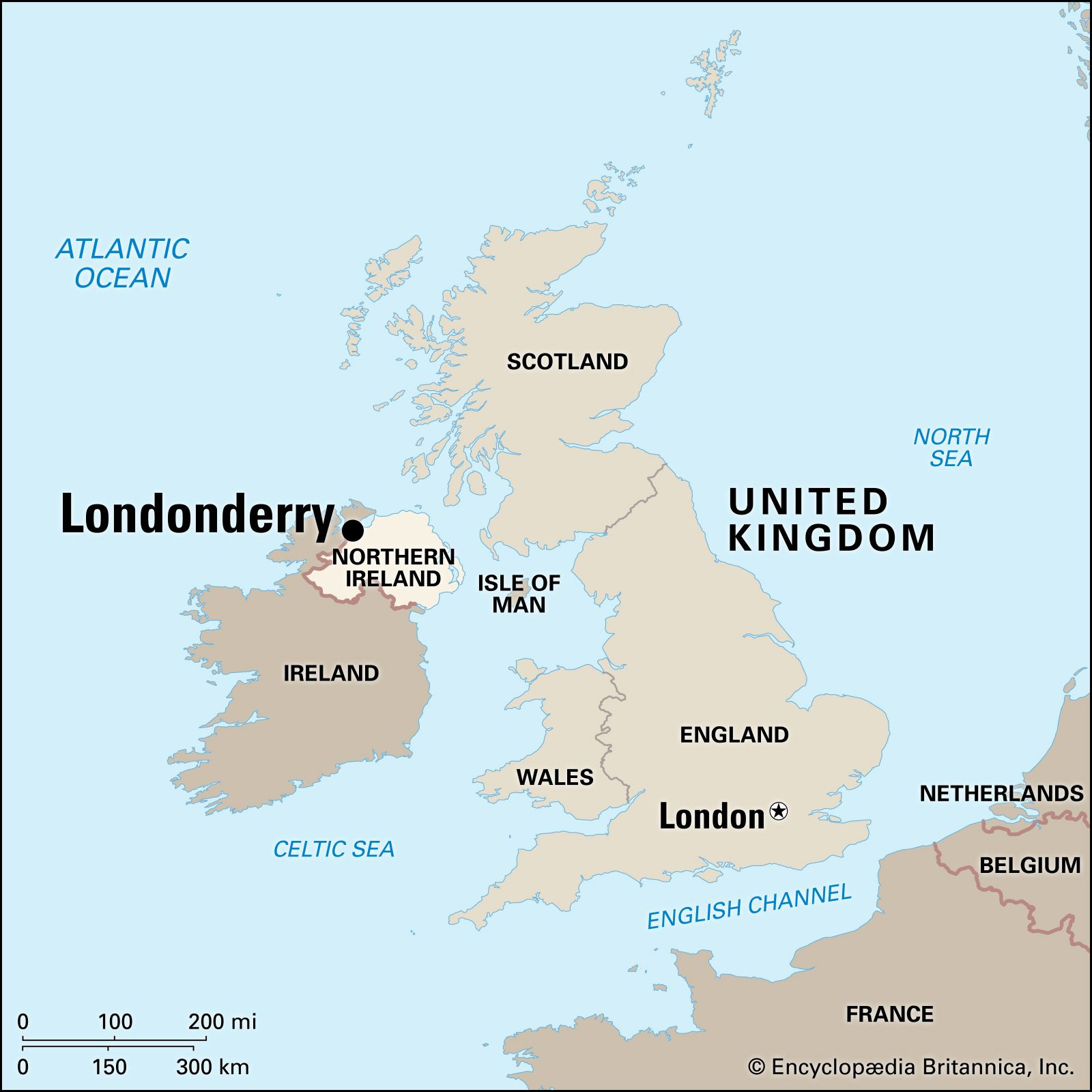 Londonderry | History, Name, &amp;amp; Map | Britannica within Map of Derry City Northern Ireland
