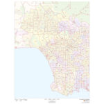 Los Angeles, California Zip Codesmap Sherpa   The Map Shop For Los Angeles County Zip Code Map Printable