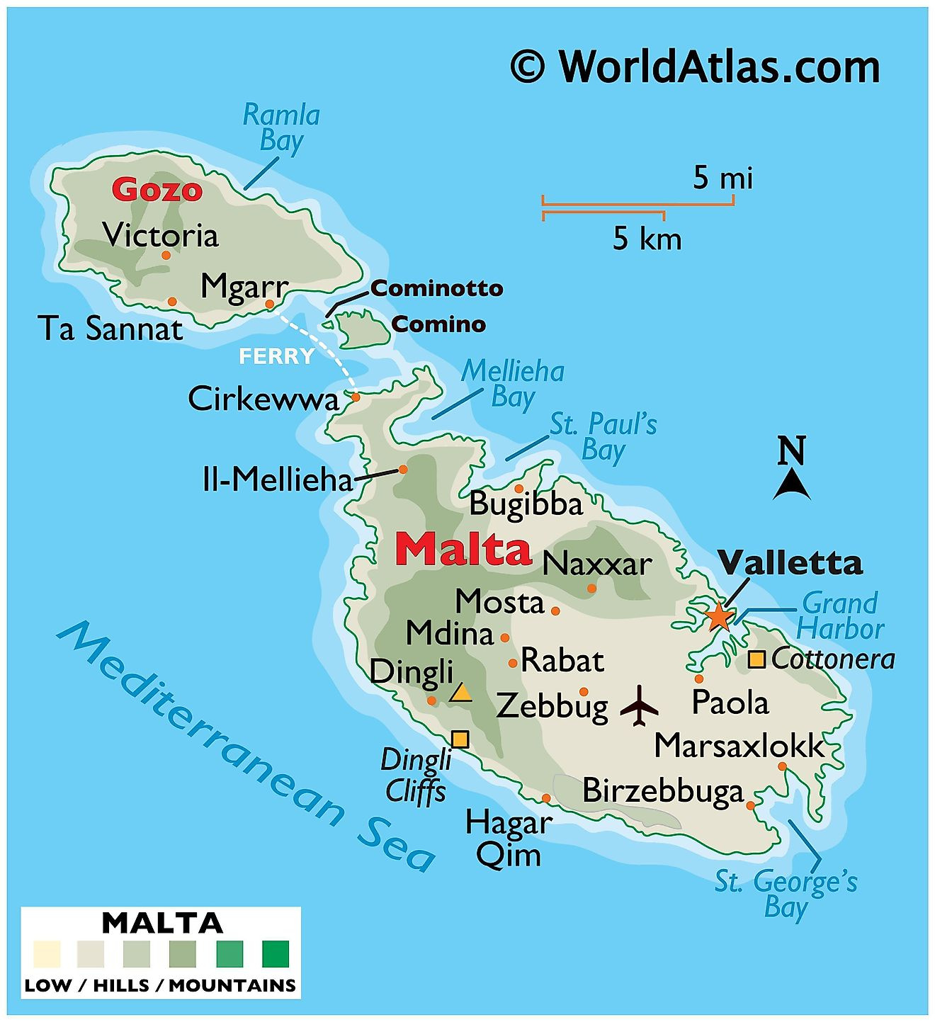 Malta Maps &amp;amp; Facts - World Atlas throughout Map of Malta and Italy
