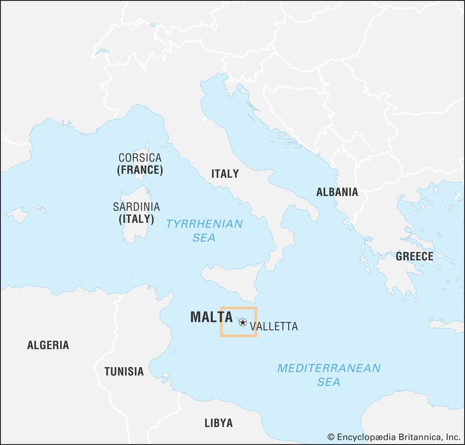 Malta On World Map: Surrounding Countries And Location On Southern intended for Map Of Italy And Malta