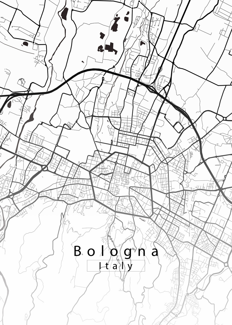 Map Bologna Italy City Map White with City Map of Bologna Italy