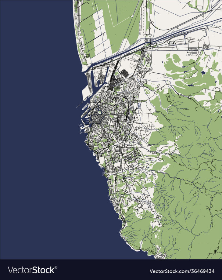 Map of Livorno Tuscany Italy