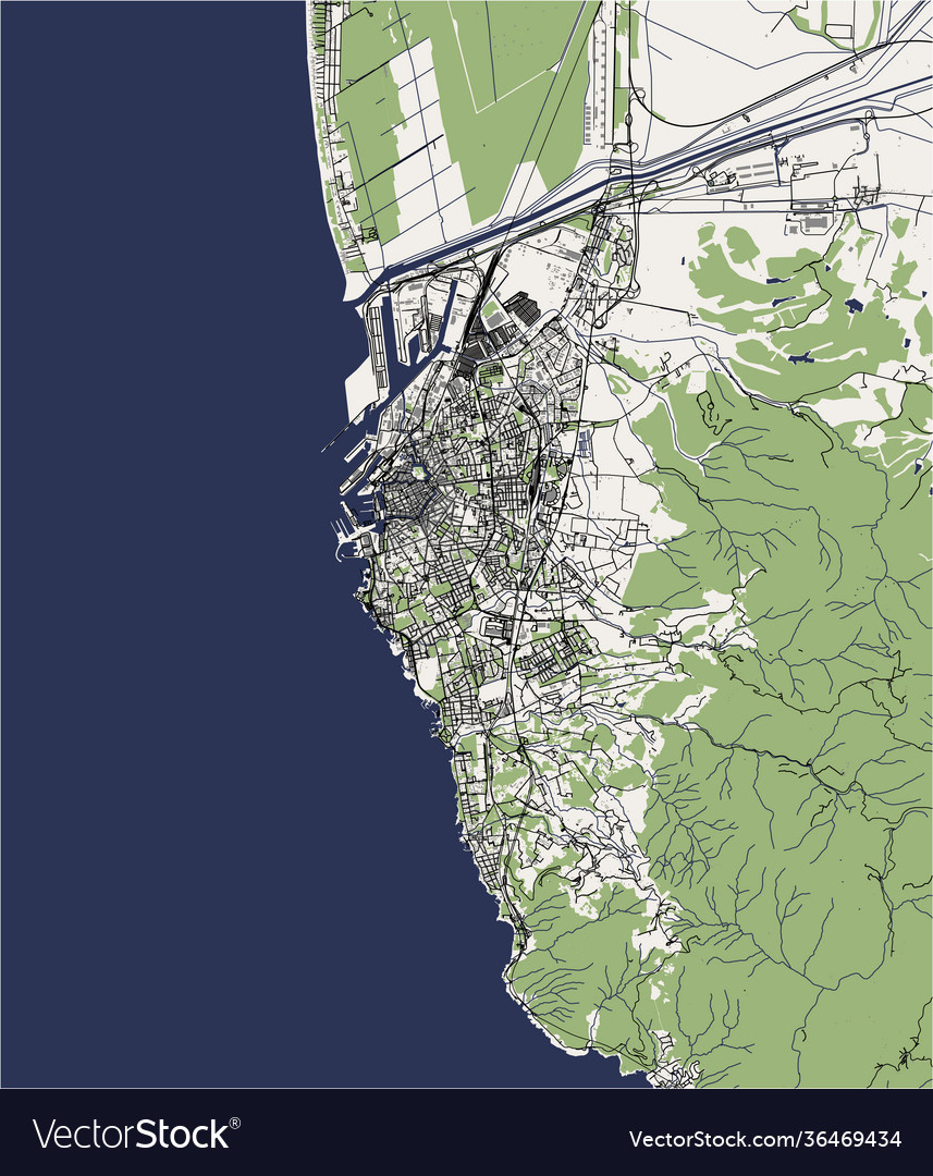 Map City Livorno Tuscany Italy Royalty Free Vector Image pertaining to Map Of Livorno Tuscany Italy