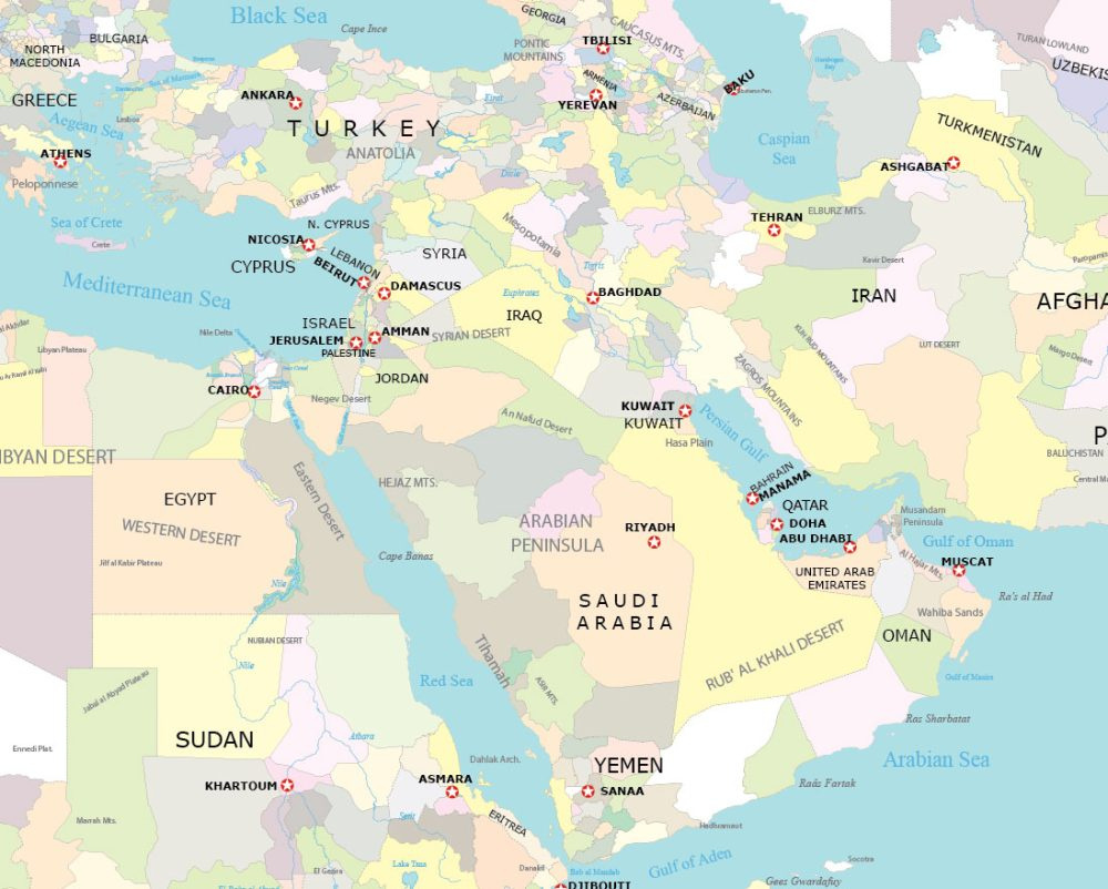 Map Collection Of The Middle East - Gis Geography with Free Printable Map Of Middle East