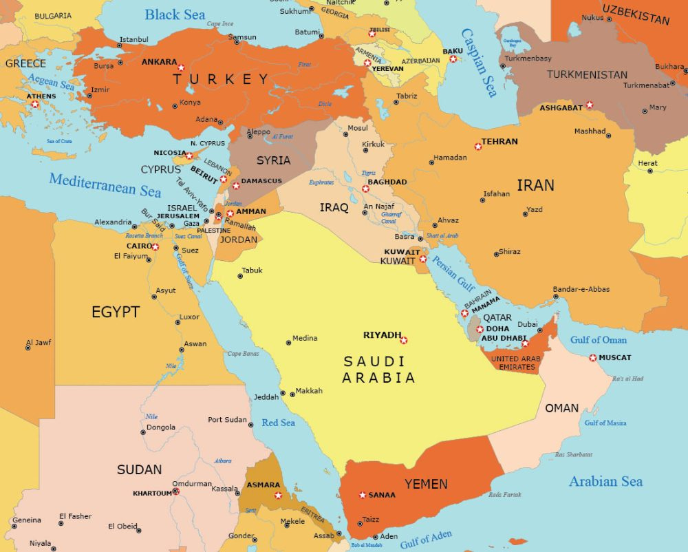 Map Collection Of The Middle East - Gis Geography with regard to Free Printable Map of the Middle East