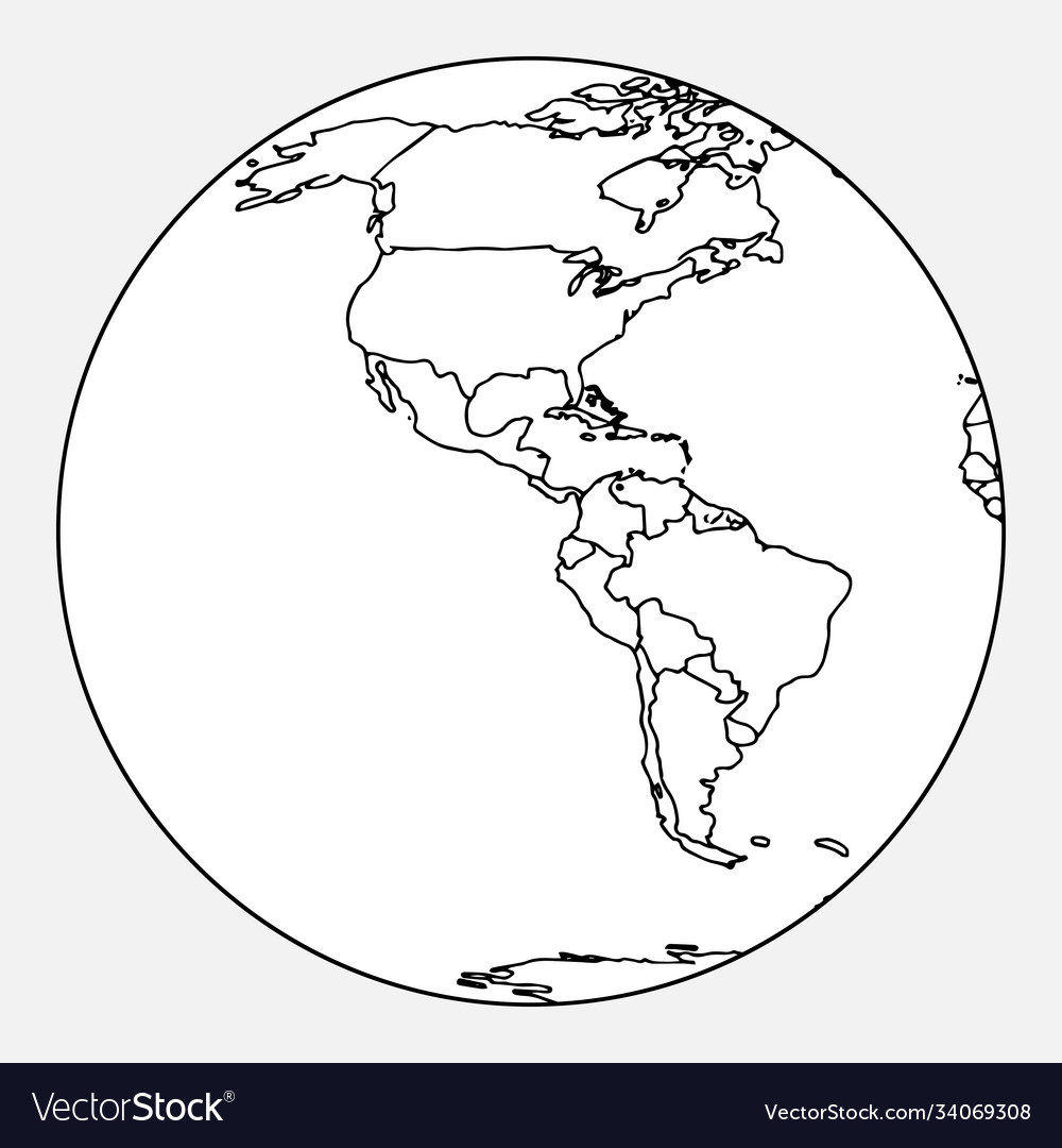 Map North And South America Outline Royalty Free Vector with regard to Free Printable Map Of North And South America