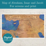 Map Of Abraham'S Journey, Map Of Biblical Patriarchs, Old Intended For Printable Map Of Abraham&#039;s Journey