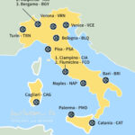 Map Of Airports In Italy: List Of Main International Italian Airports With Regard To Map Of Naples International Airport Italy