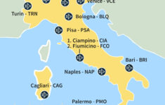 Map Of Airports In Italy: List Of Main International Italian Airports with regard to Map of Naples International Airport Italy