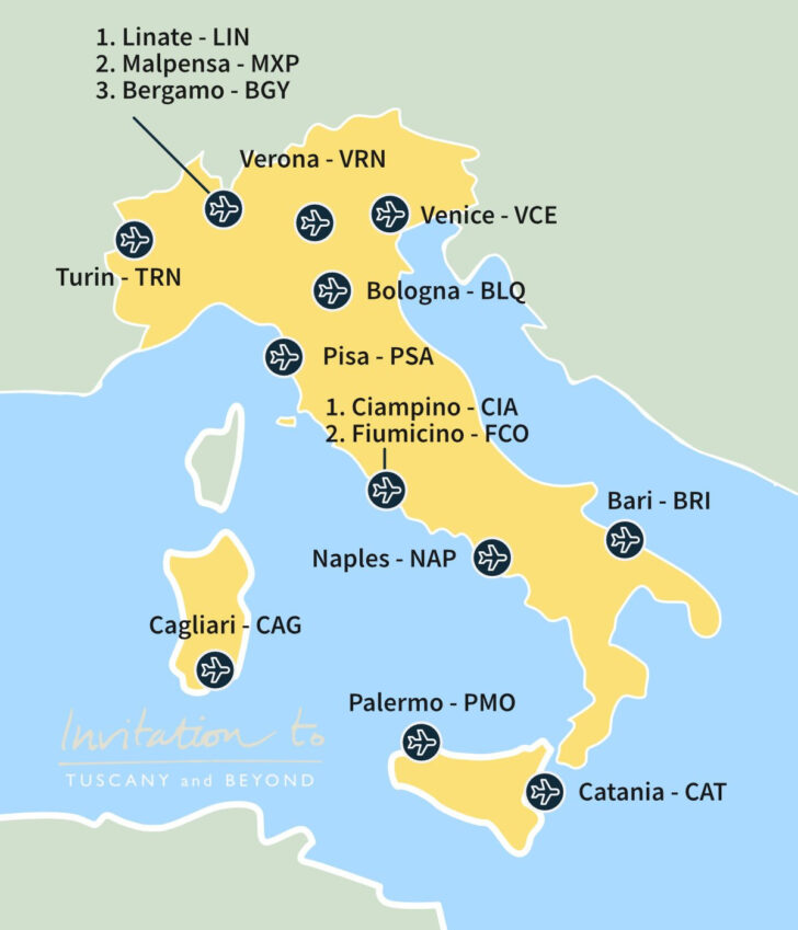 Map of Naples International Airport Italy