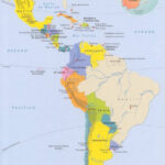 Map Of América Latina   Labeled In Spanish   Castrolandia With North And South America Map In Spanish