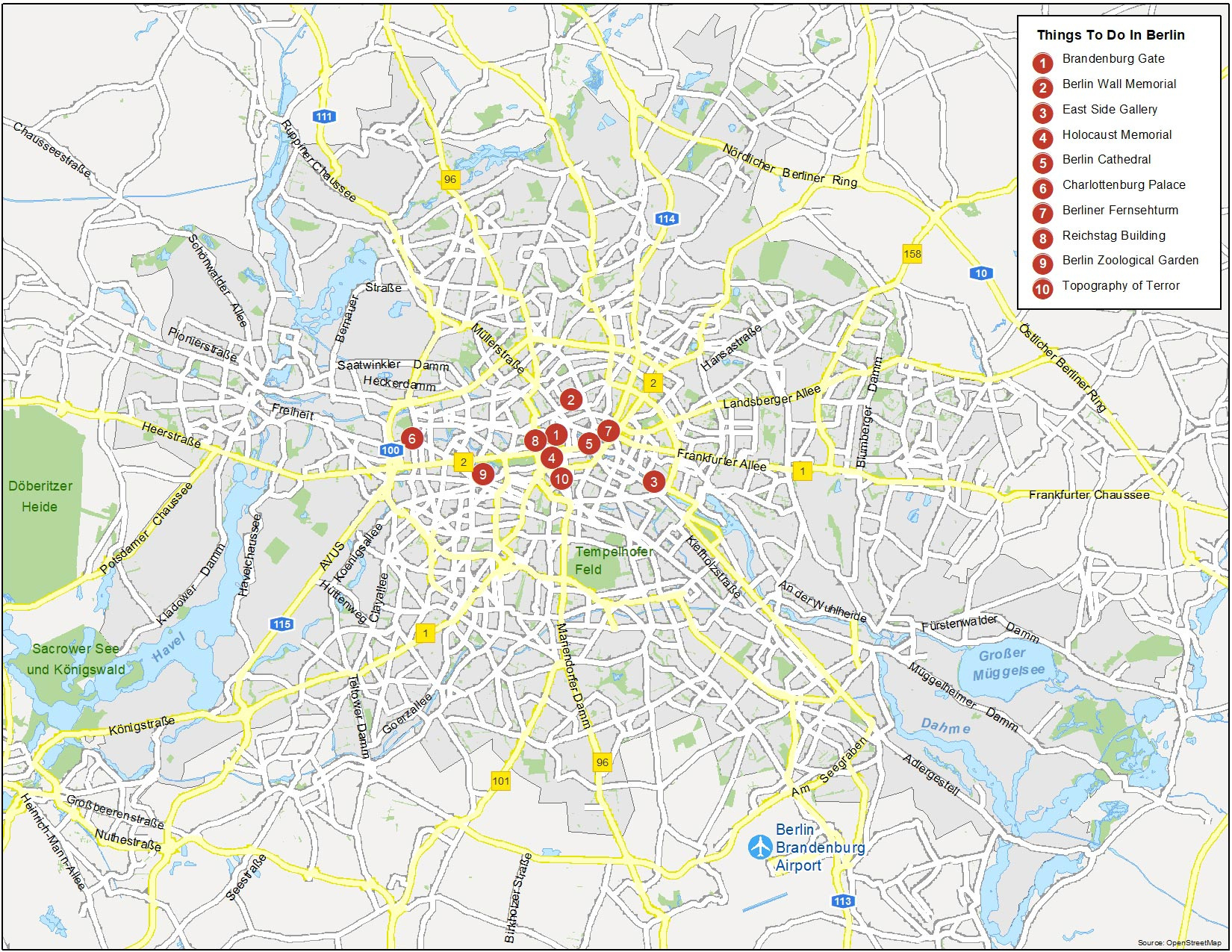 Map Of Berlin, Germany - Gis Geography for Printable Map With Street Names