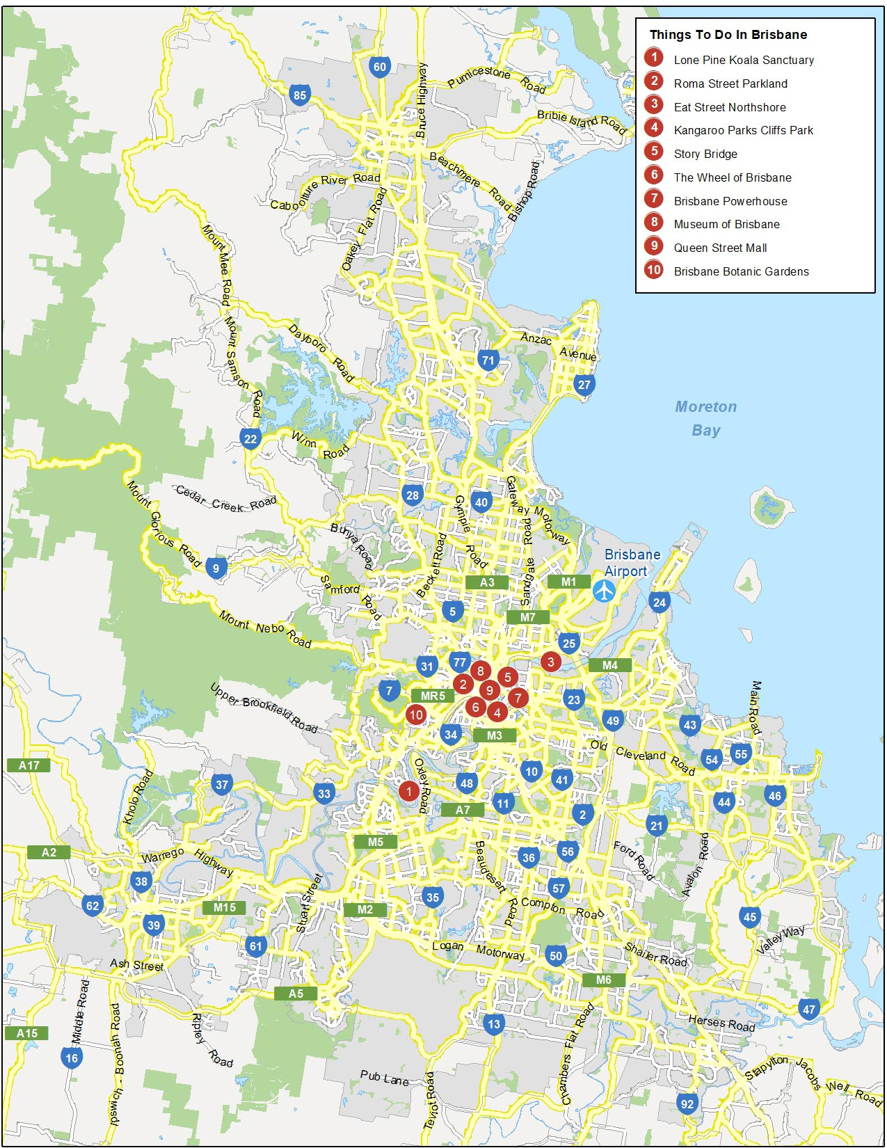 Map Of Brisbane, Australia - Gis Geography pertaining to Brisbane Attractions Map Download