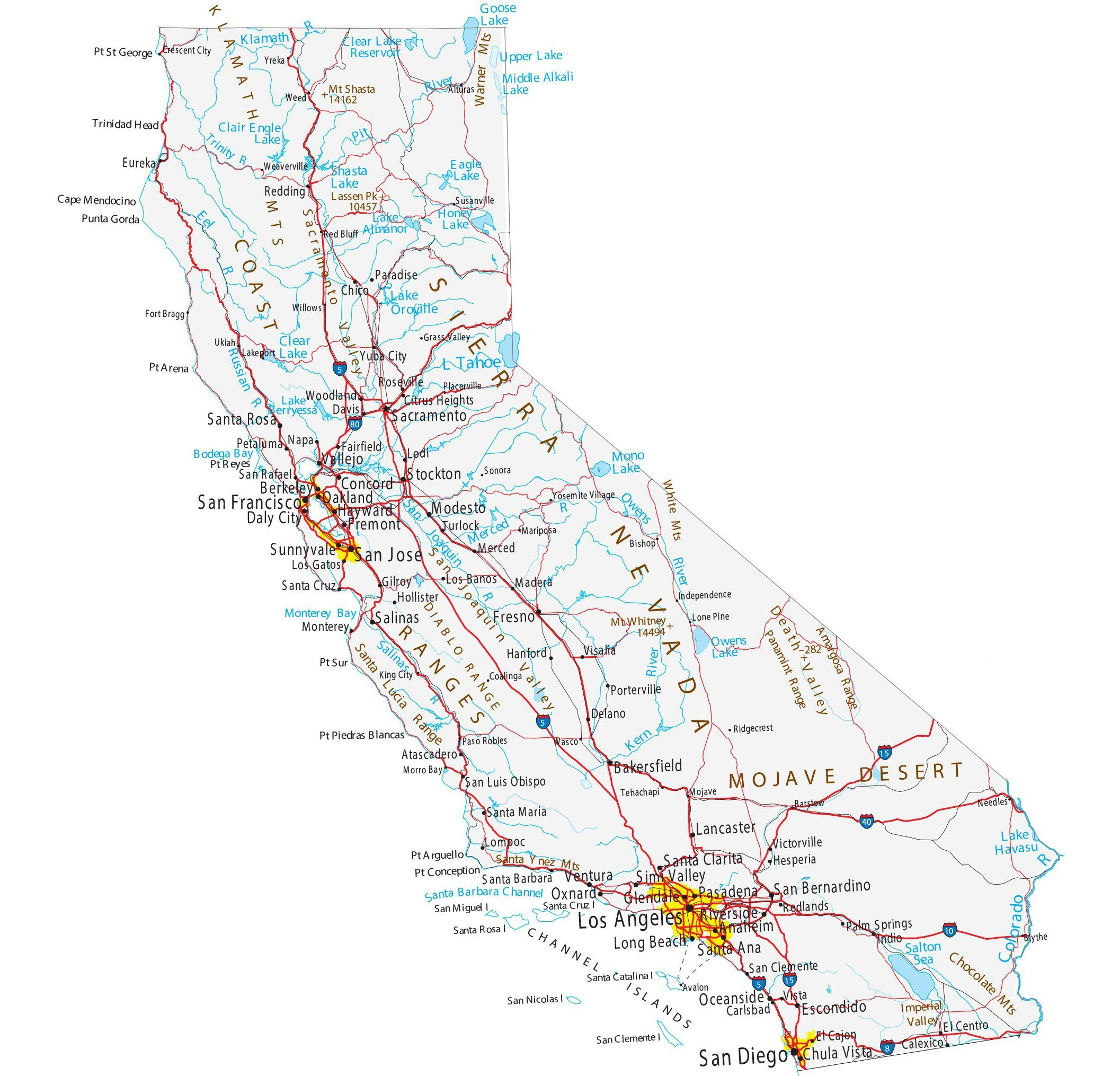map of california cities and highways gis geography throughout printable map of california with cities Map Of California - Cities And Highways - Gis Geography throughout Printable Map of California with Cities
