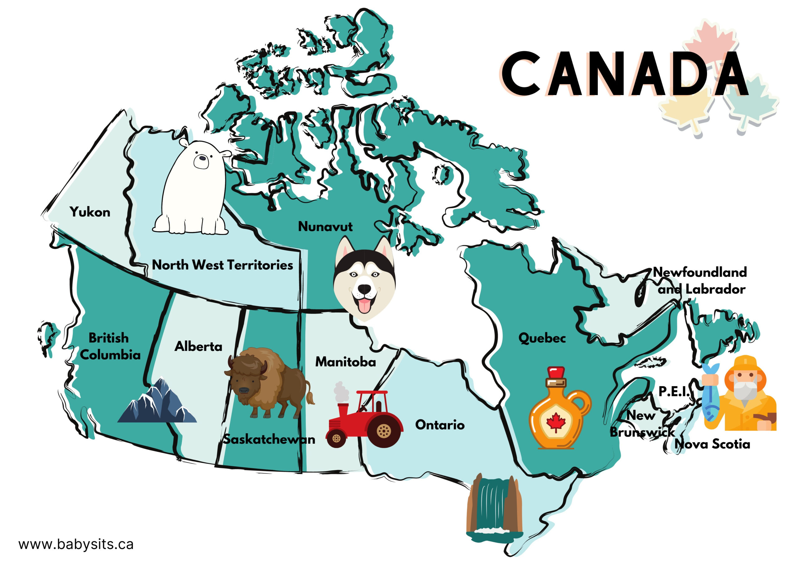 Map Of Canada For Kids (Free Printable), Facts And Activities intended for Free Printable Map Of Canada Provinces And Territories