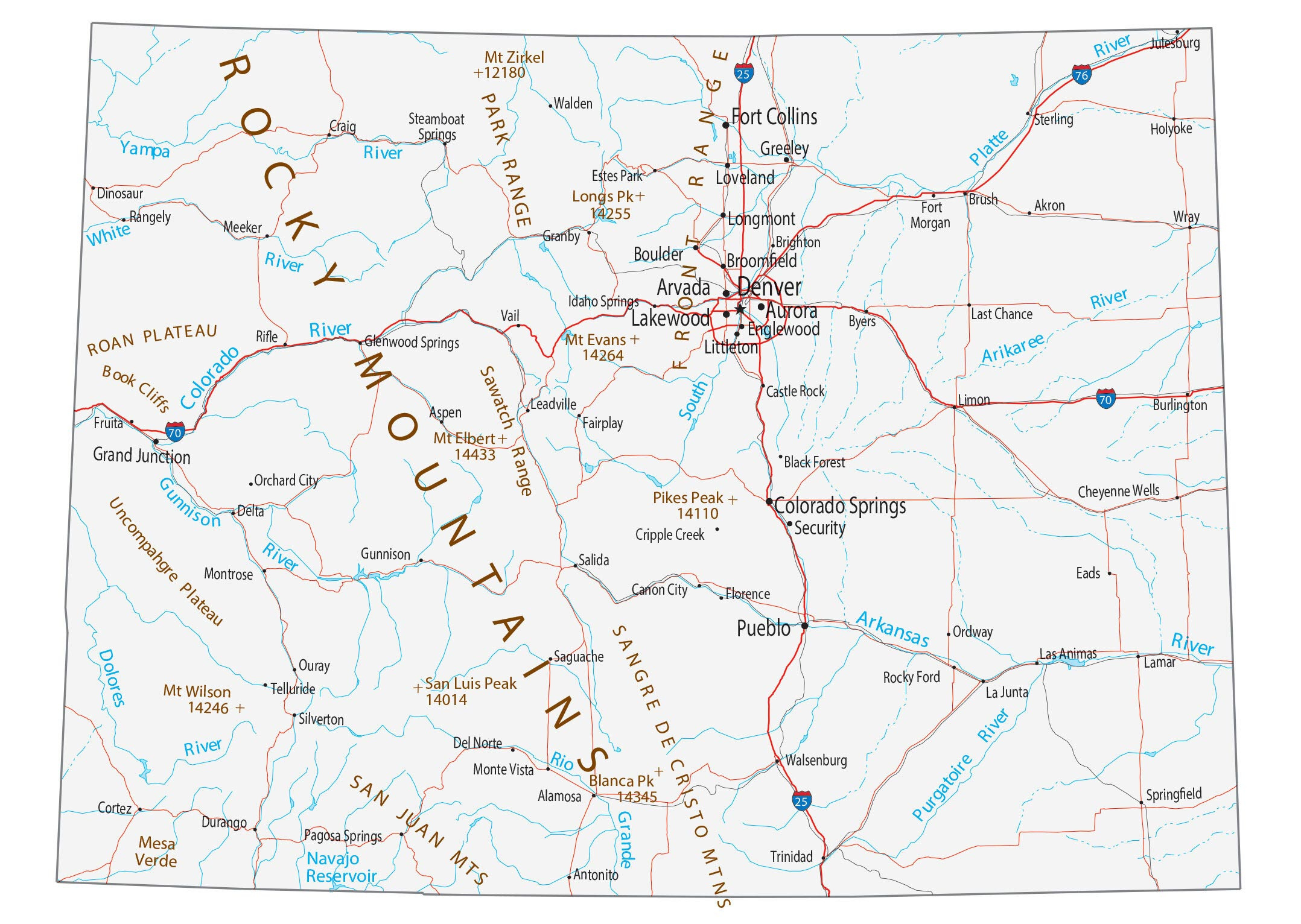 Map Of Colorado - Cities And Roads - Gis Geography in Free Printable Road Map of Colorado