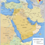 Map Of Countries In Western Asia And The Middle East   Nations Within Map Of Eastern Europe And Western Asia