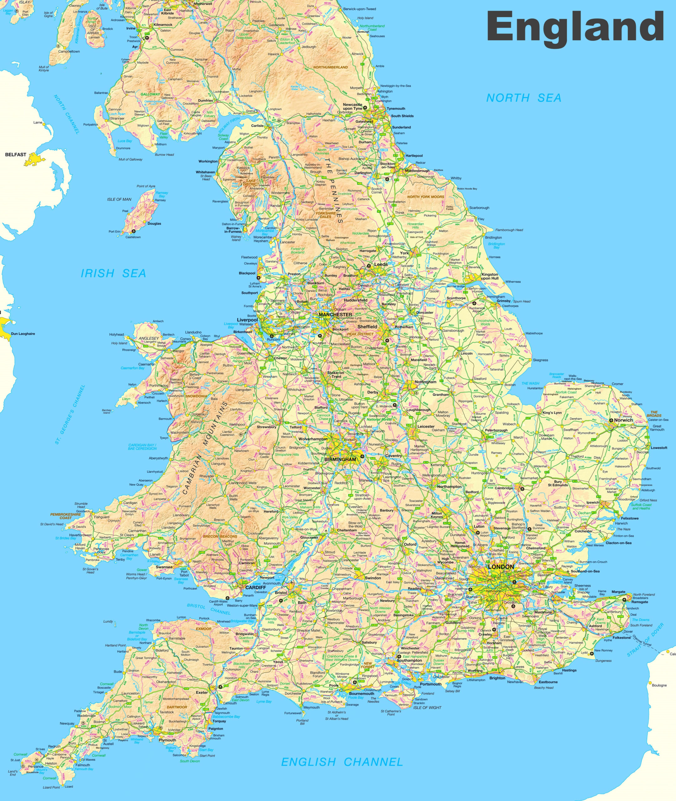 Map Of England And Wales - Ontheworldmap with Free Printable Map Of England And Wales
