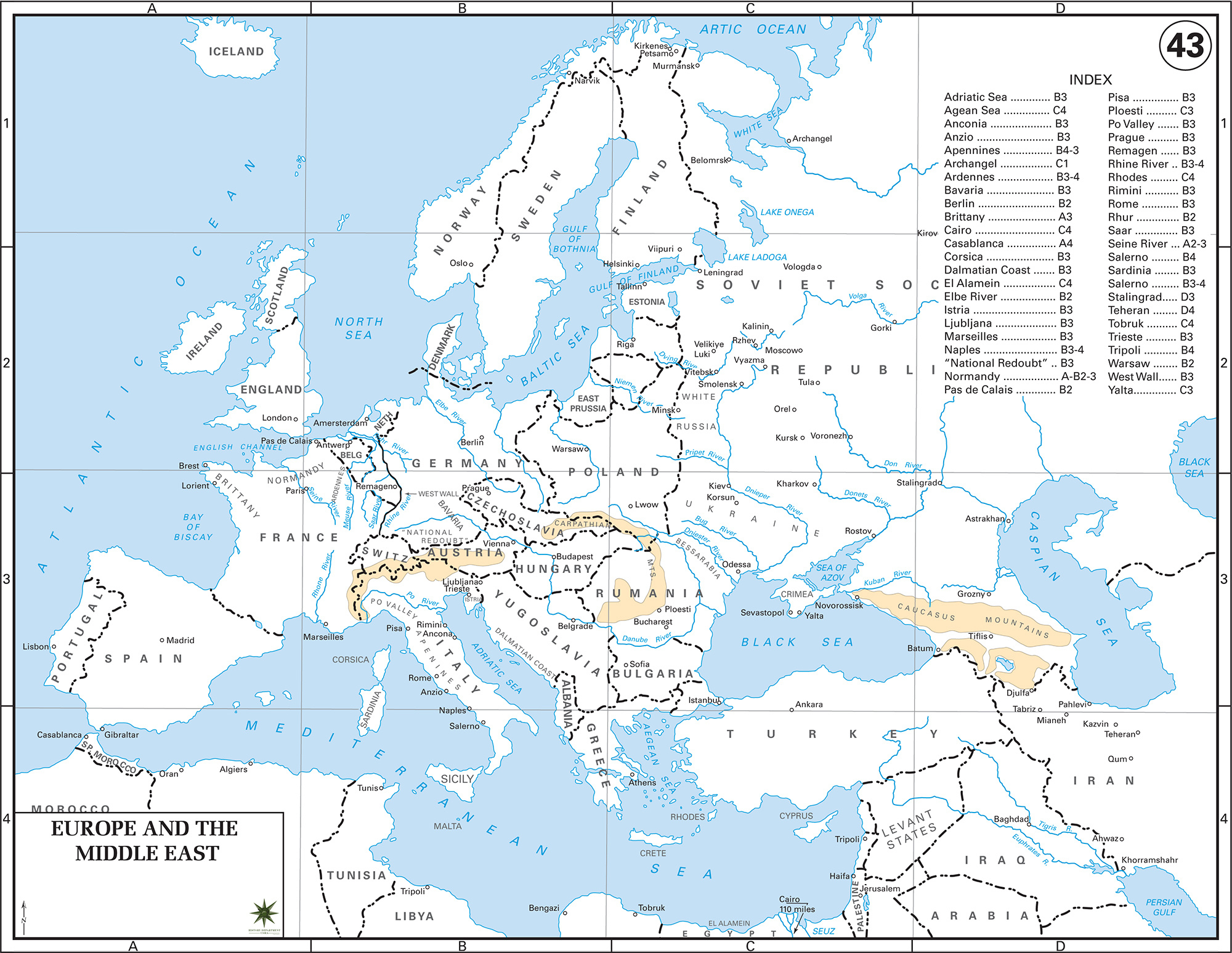 Map Of Europe And The Middle East 1943 intended for Map of Europe and Asia Ww2