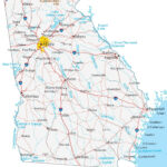 Map Of Georgia   Cities And Roads   Gis Geography With Printable Map Of Georgia With Cities