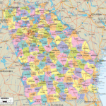 Map Of Georgia   Georgia Map With Cities, Counties And Roads Throughout Printable Map Of Georgia With Cities
