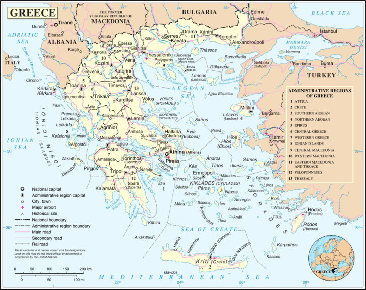Free Printable Map of Ancient Greece