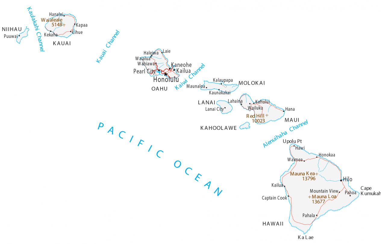 Map Of Hawaii - Islands And Cities - Gis Geography inside Free Printable Map Of Hawaiian Islands