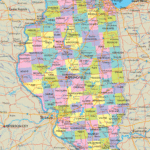 Map Of Illinois   Illinois Map With Cities, Counties And Roads Intended For Illinois County Map With Cities Printable
