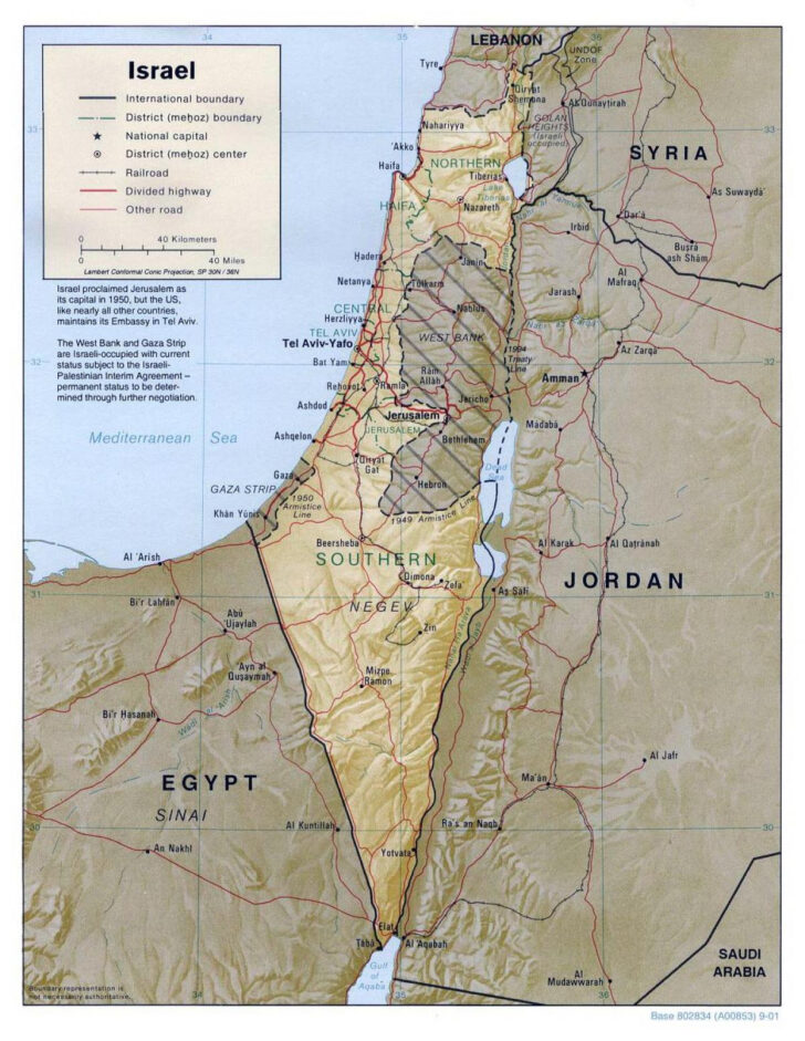 Free Printable Map of Israel