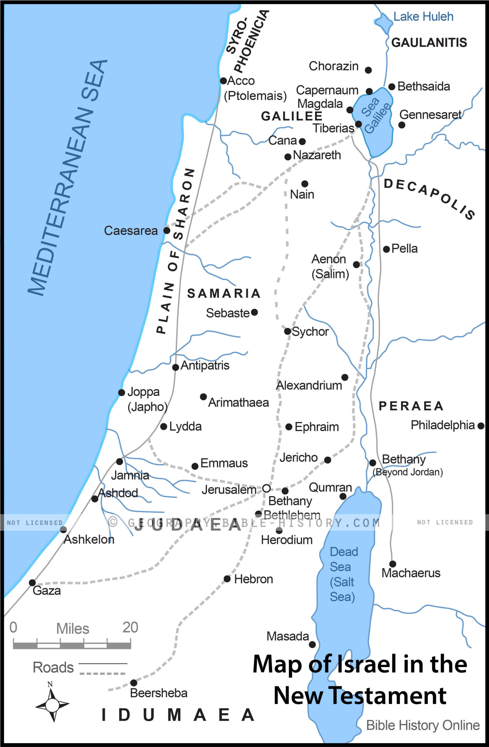 Map Of Israel In The Time Of Jesus - Bible History with regard to Free Printable Map of Israel In Jesus Time