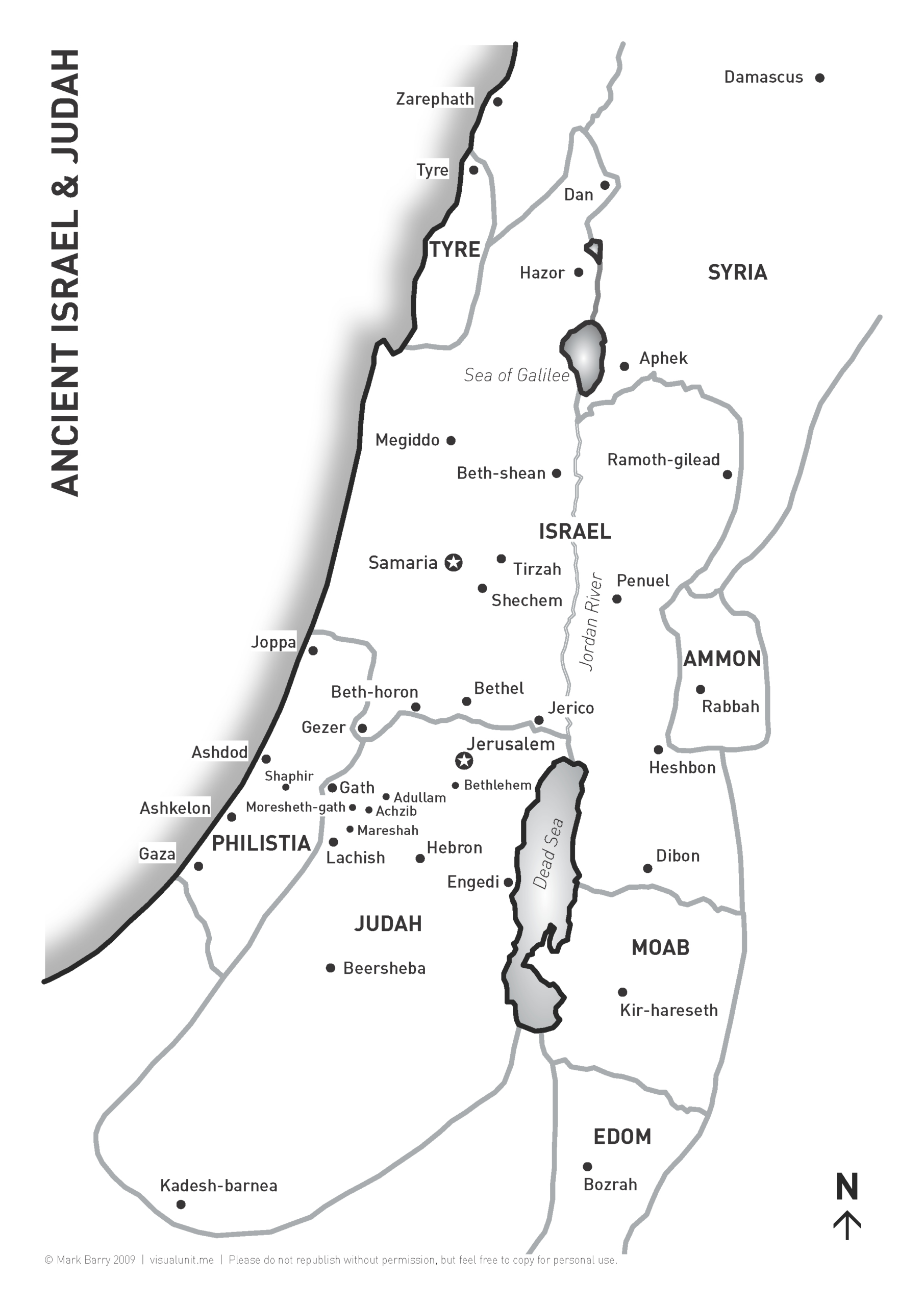 Map Of Israel &amp;amp; Judah | Visual Unit throughout Printable Map of Israel In Jesus Time