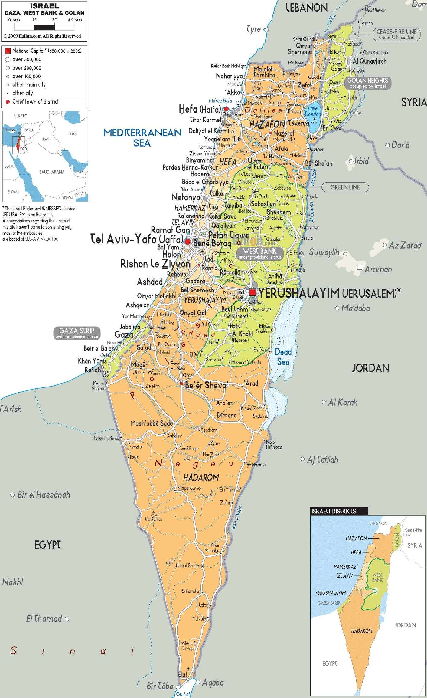 Map Of Israel: Offline Map And Detailed Map Of Israel with Free Printable Map of the Holy Land