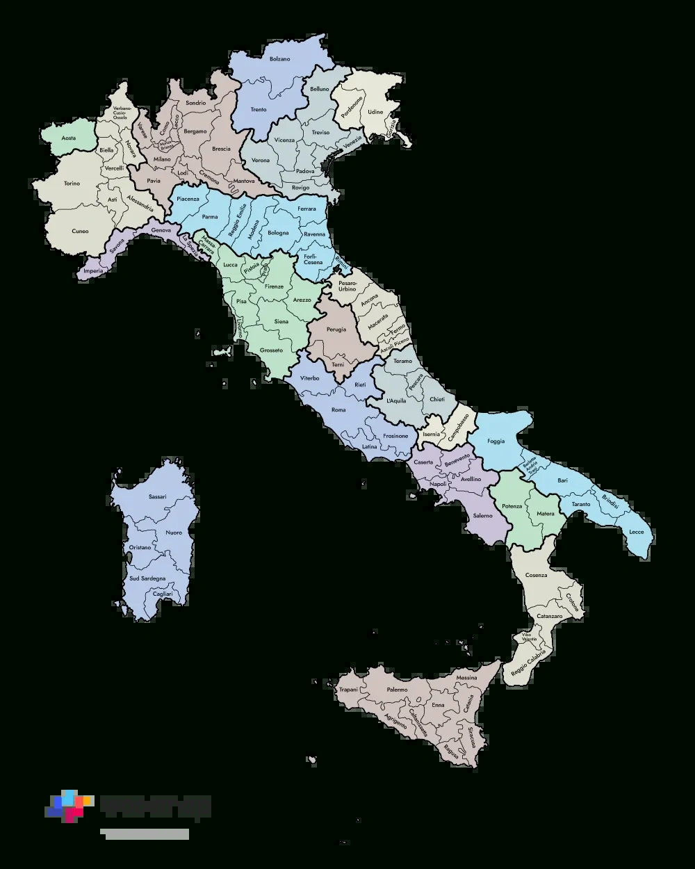 Map Of Italy: A Guide To Regions, Provinces, And Cities with Map Of The Regions Of Italy