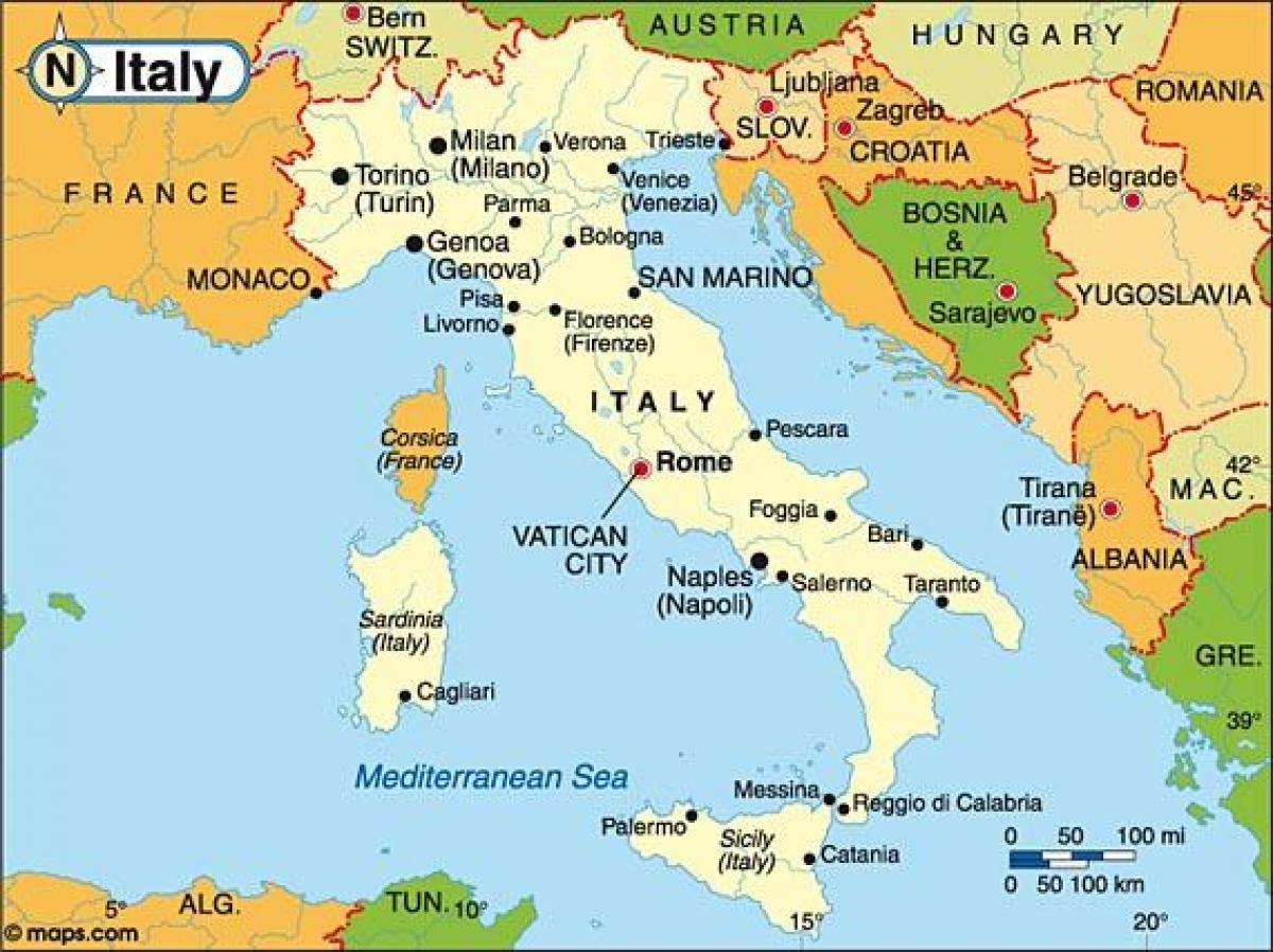 Map Of Italy And Surrounding Countries - Map Of Italy And regarding Map Of Italy And Surrounding Countries