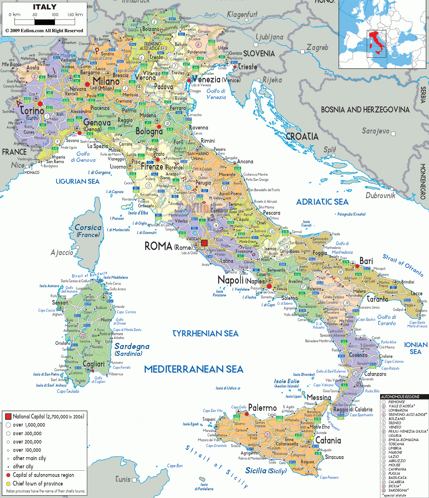 Map Of Italy - Italy Map With Cities, Regions &amp;amp; Provinces within Map Of Italy&amp;#039;S Provinces