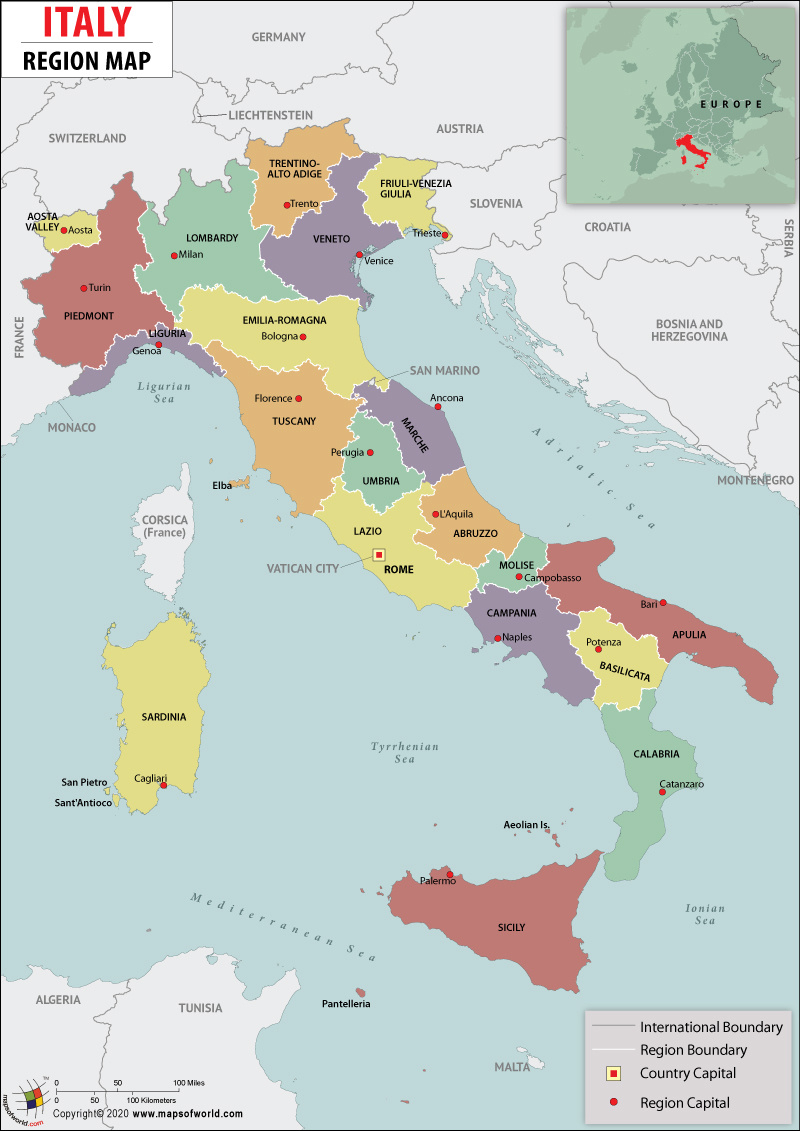 Map Of Italy Regions | Regions Of Italy inside Map of Italian Regions and Cities