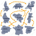 Map Of Luxembourg, Belgium, France, The Netherlands, Portugal Regarding Map Of Portugal Spain Netherlands France And England