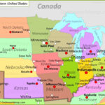 Map Of Midwestern United States   Ontheworldmap With Midwest States And Capitals Map Printable