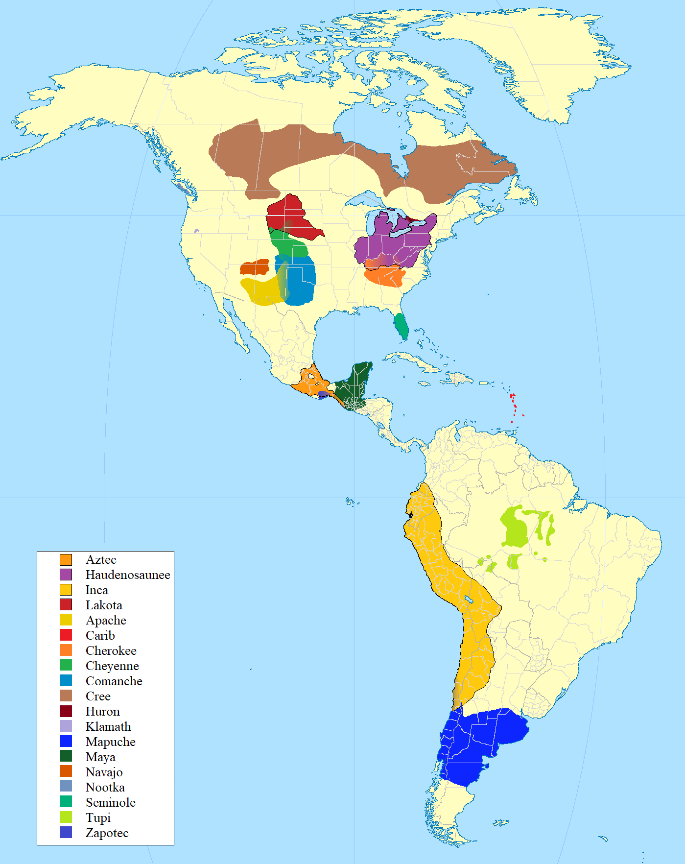 Map Of Native American Locations (Playable And Minor) - Iii inside Map Of Native American Tribes North And South America