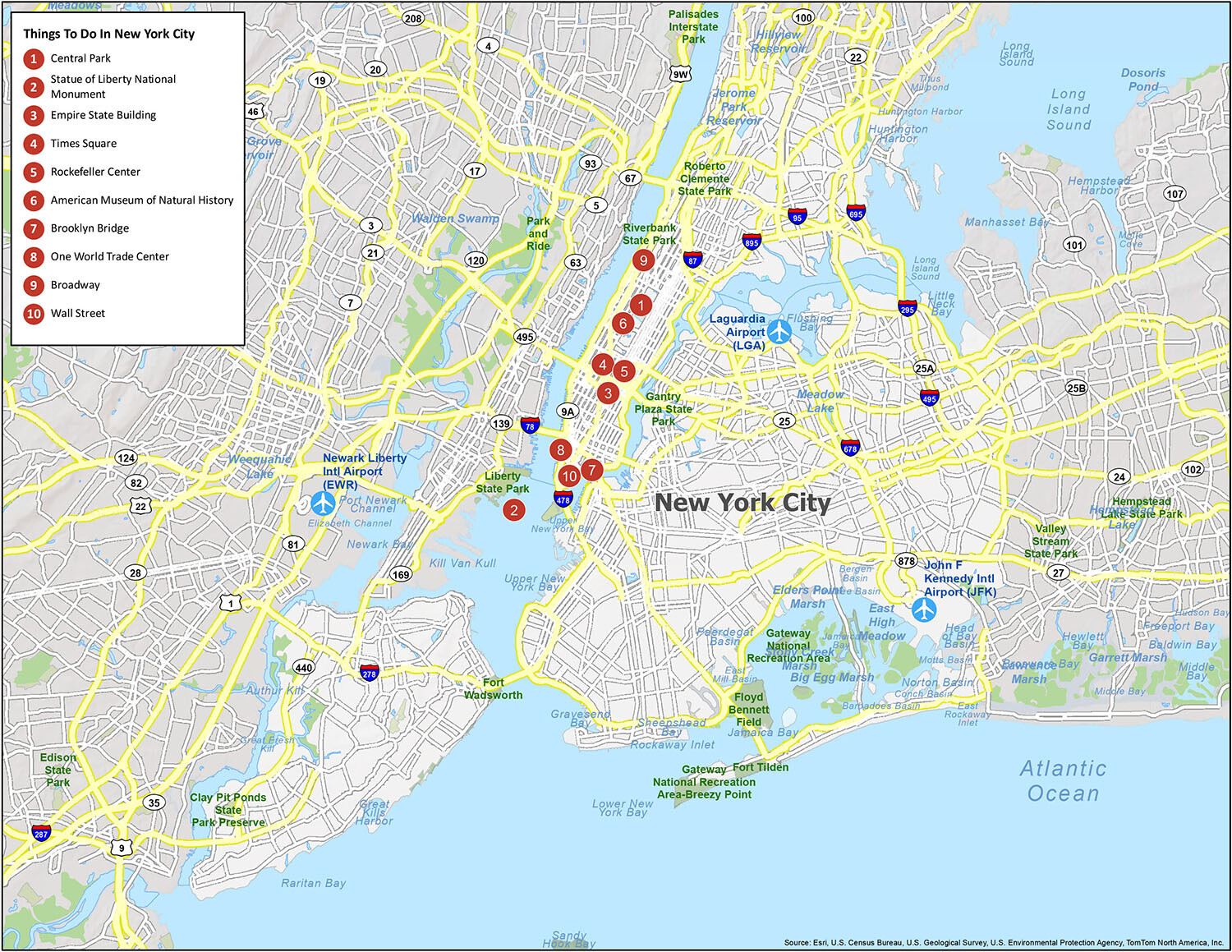 Map Of New York City - Gis Geography for Printable Map Of Times Square Businesses