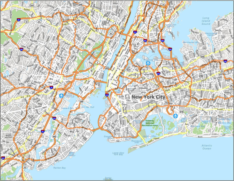 Street Map Of New York City Printable | Adams Printable Map