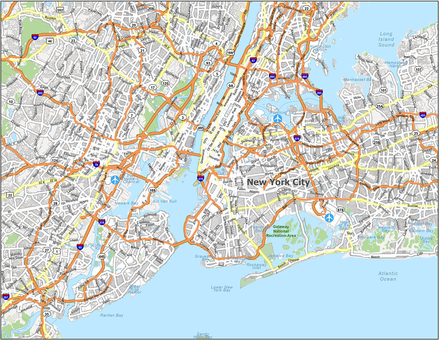 Map Of New York City - Gis Geography regarding Street Map of New York City Printable