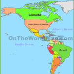 Map Of North And South America   Ontheworldmap With Map With North And South America