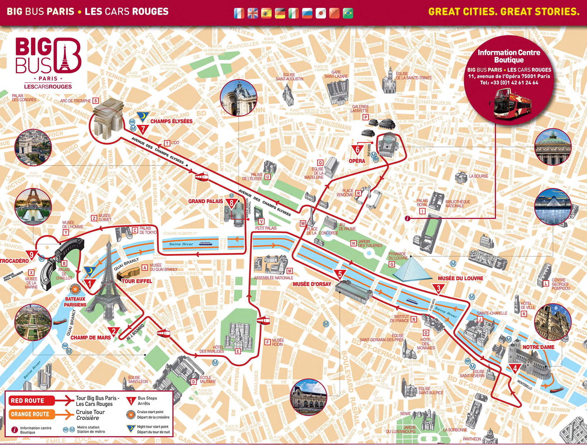 Map Of Paris Tourist Attractions, Sightseeing &amp;amp; Tourist Tour within Printable Map of Paris with Tourist Attractions