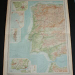 Map Of Portugal And Western Spain From 1920 Times Atlas (Plate 33 "Spain &  Portugal   Western Section") Including Inset Plans Of Oporto, Cadiz,… Regarding Map Of Western Spain And Portugal