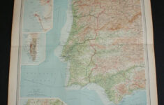 Map Of Portugal And Western Spain From 1920 Times Atlas (Plate 33 "Spain &amp;  Portugal - Western Section") Including Inset Plans Of Oporto, Cadiz,… regarding Map Of Western Spain And Portugal