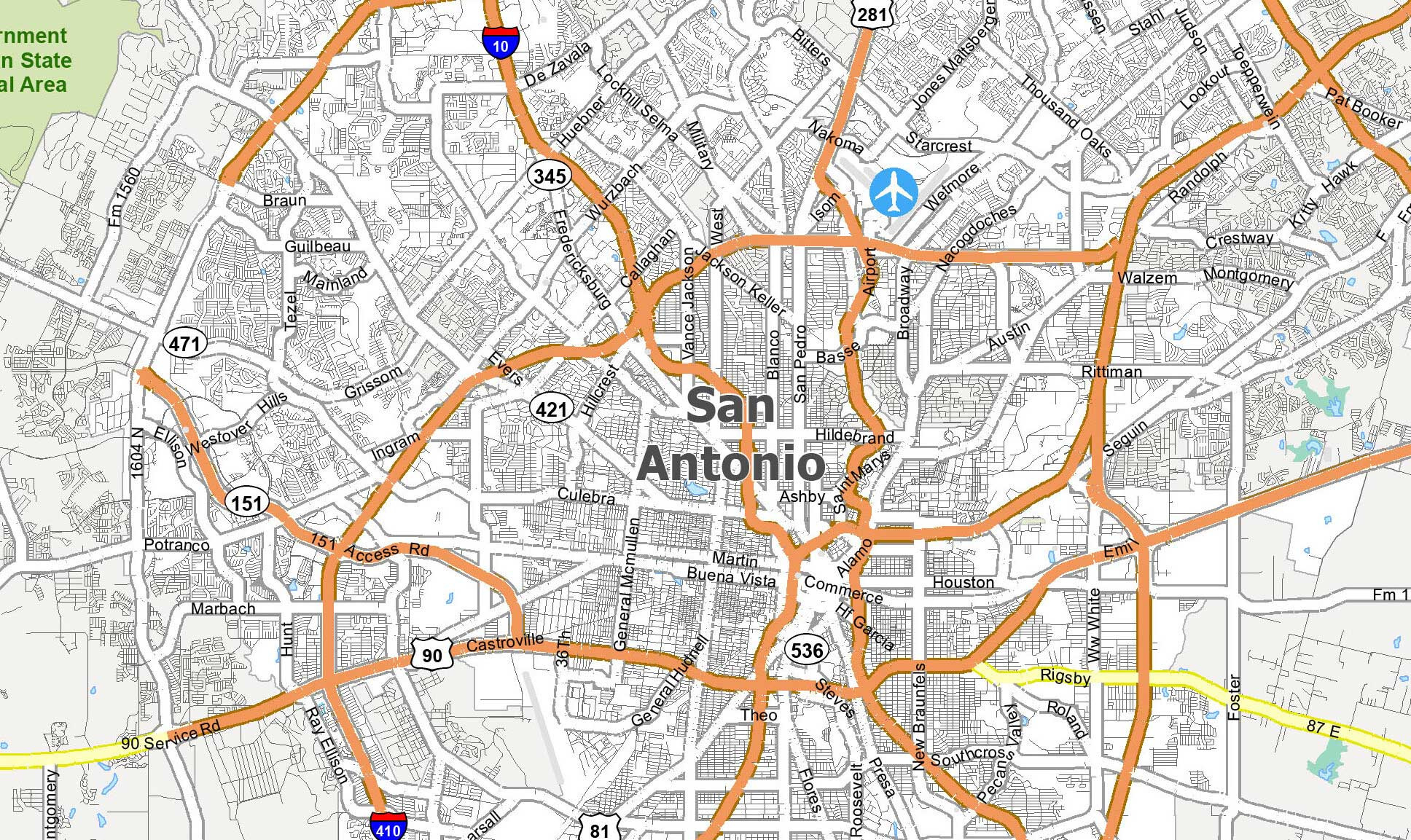 Map Of San Antonio, Texas - Gis Geography regarding Printable Map of San Antonio Tx