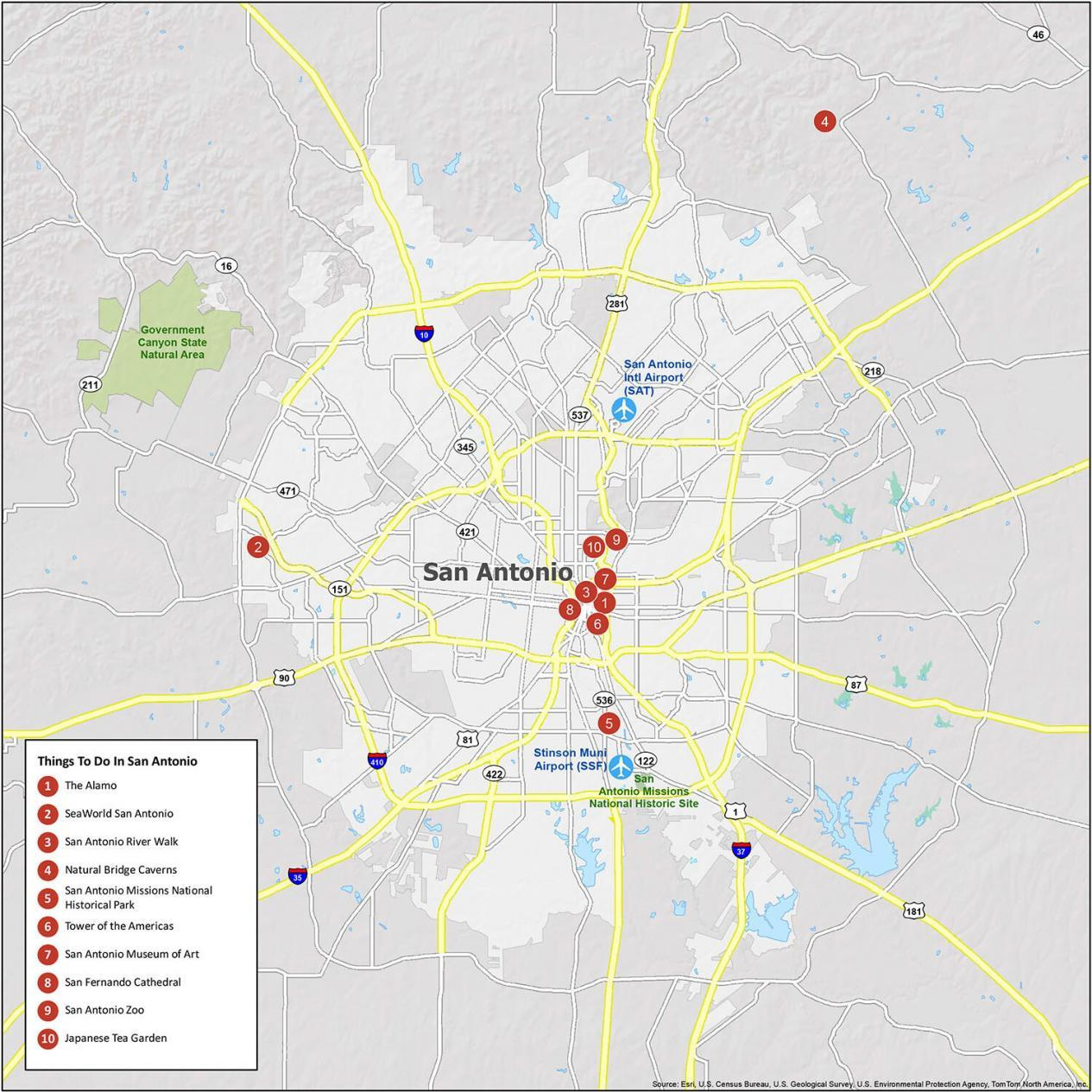 Map Of San Antonio, Texas - Gis Geography throughout Printable Map Of San Antonio Tx