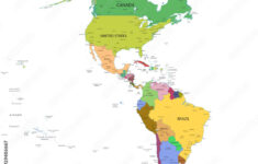 Map Of South And North America With Countries Stock Vector | Adobe inside North and South America Country Map
